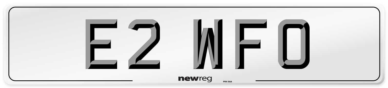 E2 WFO Number Plate from New Reg